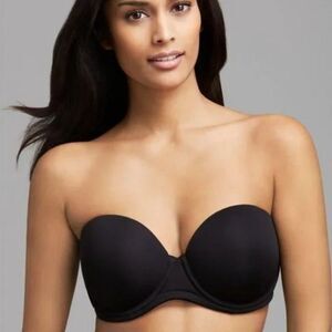 Wacoal Black Red Carpet Strapless Full Busted Underwire Bra 854119 Sz 36D‎ NEW